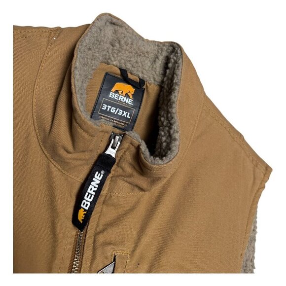 BERNE Sherpa Fleece Canvas Winter Fall Work Wear Chore Barn Vest Womens 3XL - Picture 2 of 8